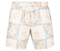 Badeshorts mit ausgeblichenem Print