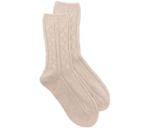 Socken mit Zopfmuster