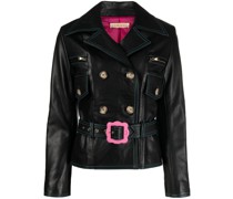 Doppelreihige Lederjacke