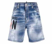Jeans-Shorts mit "Icon"-Print