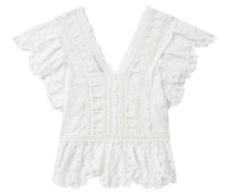 Bluse mit Einsätzen aus Spitze