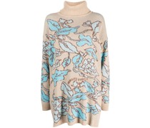 Pullover mit floralem Intarsien-Motiv