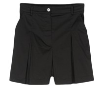 inverted-pleat poplin shorts