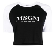 Cropped-T-Shirt mit Logo-Print