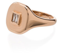 18kt Rotgoldring mit Diamanten