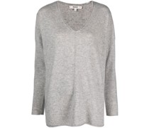 Fein gestrickter Pullover mit V-Ausschnitt