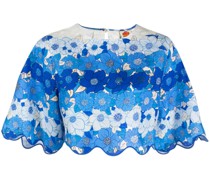 Cropped-Oberteil mit Blumen-Print