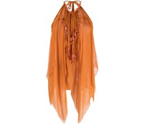 Neckholder-Top mit Perlen