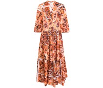 Gestuftes Kleid mit Blumen-Print