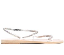 Flache Sandalen mit Kristallen