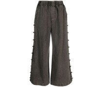 Ausgeblichene Wide-Leg-Jeans