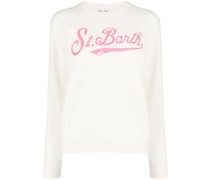 Gerippter Pullover mit Logo