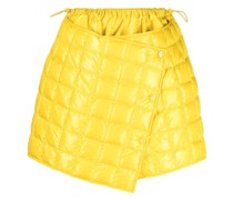 Yellow Quilted Finish Asymmetric Skirt
