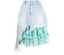 Jeansrock in Distressed-Optik