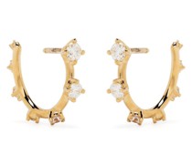 18kt Sequence Gelbgoldcreolen mit Diamanten