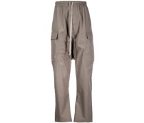 drawstring-waist cotton cargo trousers