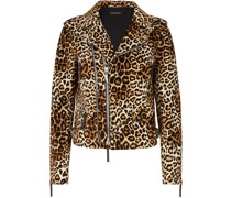 Bikerjacke mit Leoparden-Print