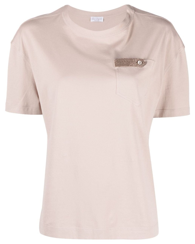 Brunello Cucinelli Damen T-Shirt mit Details