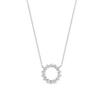 14kt Weißgoldhalskette mit Diamanten