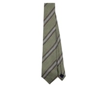 striped linen-blend tie