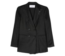 textured double-breasted blazer