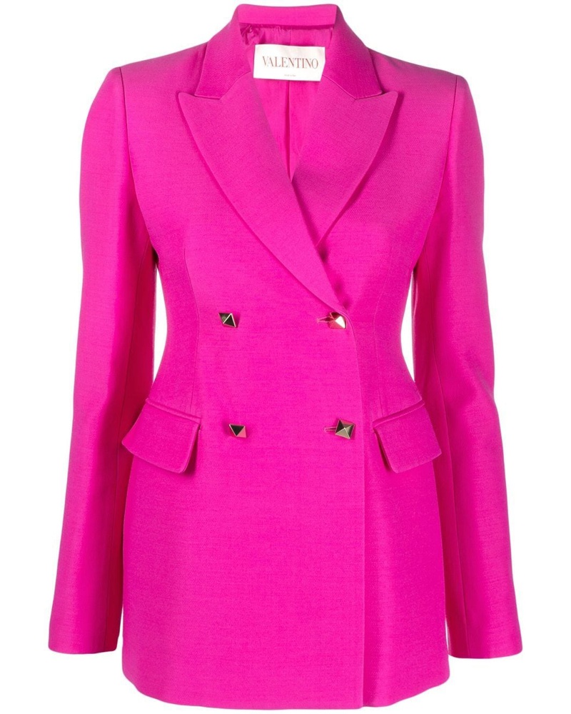 Valentino Garavani Damen Doppelreihiger Seidenblazer