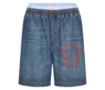 Jeans-Shorts mit Logo-Print