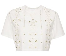 embroidered cotton croped top