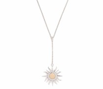 Silberhalskette mit 9kt Gelbgold-Sonnenanhänger