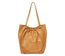 drawstring leather tote bag