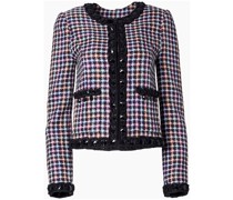Tweed-Jacke mit Kristallen