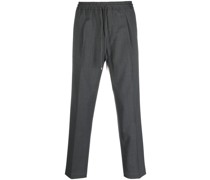 tapered wool-blend drawstring trousers