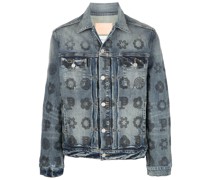 Jeansjacke mit Monogramm-Print
