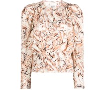 Seidenbluse mit abstraktem Print