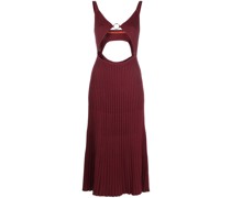 Geripptes Kleid mit Cut-Outs