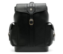 buckled leather backpack