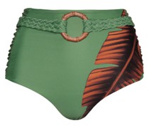 Bikinihöschen mit Blatt-Print