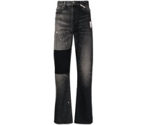 Gerade Jeans im Patchwork-Look