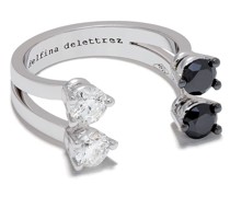 18kt 'Domino Dots' Weißgoldring