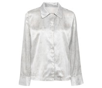 floral-jacquard silk shirt