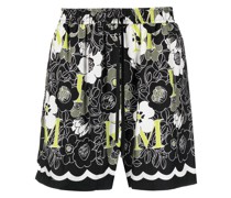 Shorts aus Seide mit Blumen-Print