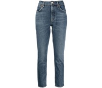 Hoch sitzende Straight-Leg-Jeans