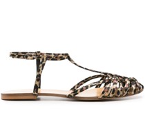 Anna F. leopard-print satin sandals