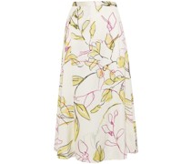 Ink Floral-print high-waisted skirt