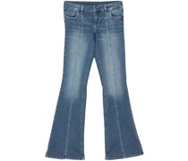 low-rise flared jeans