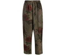 floral-print tapered trousers