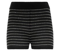 Kurze Strick-Shorts mit Streifen