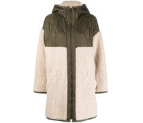 Kapuzenmantel mit Shearling-Einsatz