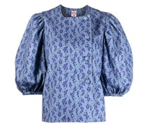 Geblümte Bluse mit Puffärmeln