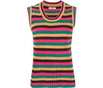 Geripptes Strickoberteil mit Streifen